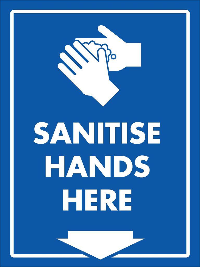 sanitise hands here...